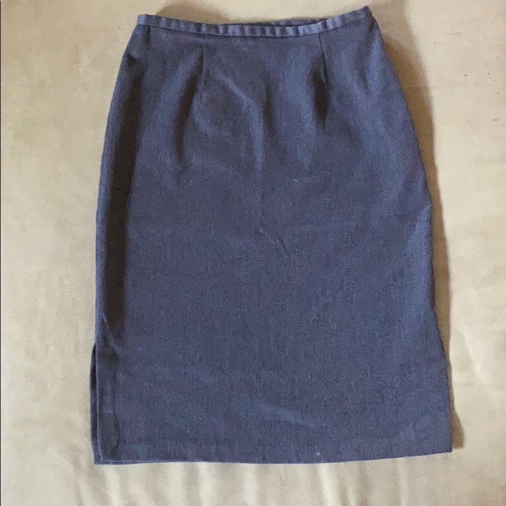 Express charcoal pencil skirt with side slits